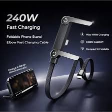 2-in-1 Invisible Holder Charger Cable with Stand - 240W Fast Charging