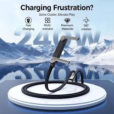 2-in-1 Invisible Holder Charger Cable with Stand - 240W Fast Charging