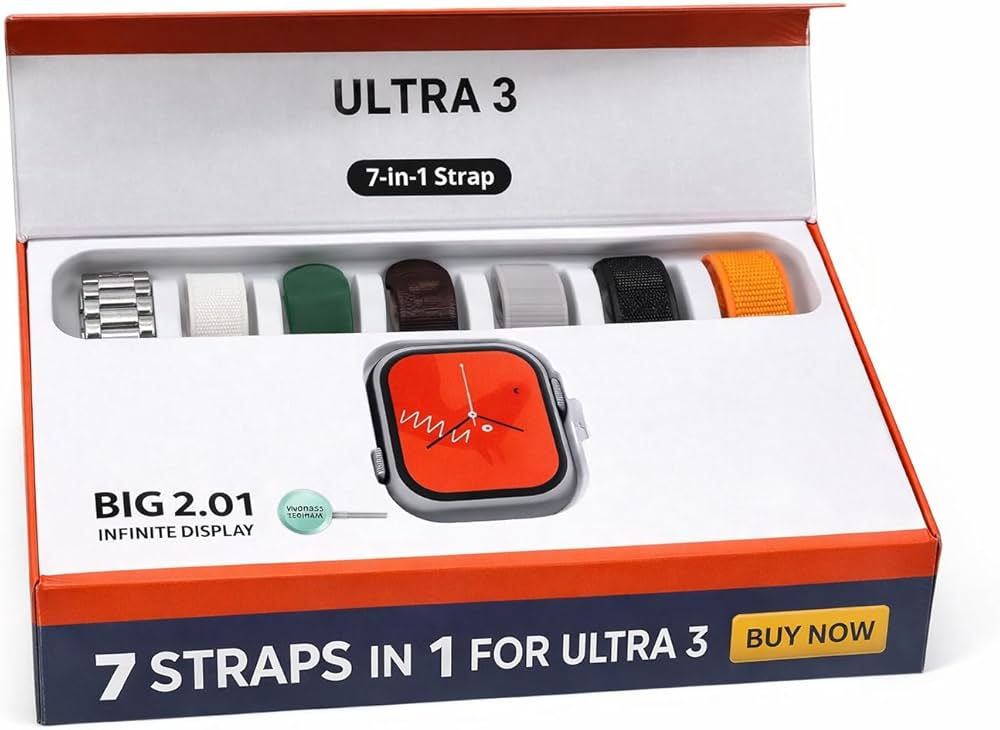 Ultra 7 in 1 Strap | BIG 2.01 INFINITE DISPLAY | ULTRA Titanium Case 49 MM No Ratings